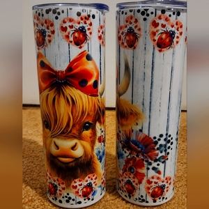 20oz Ladybug/Cow skinny tumbler
